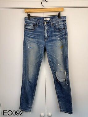 MOUSSY Vintage Dixie Skinny Paint Splatter Jeans Blue Size 27